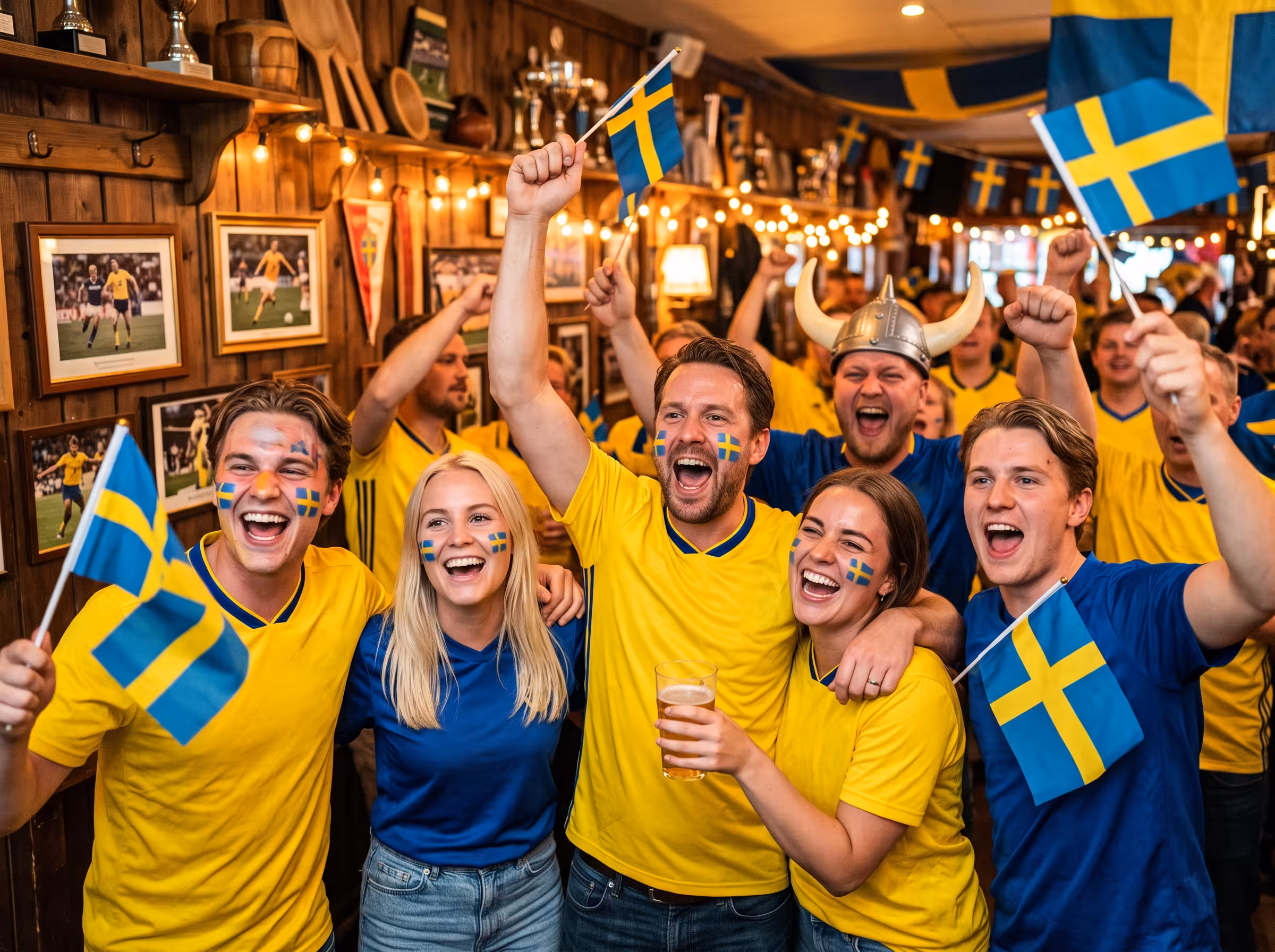 Svenska fotbollsfans firar seger — Bästa IPTV Sverige